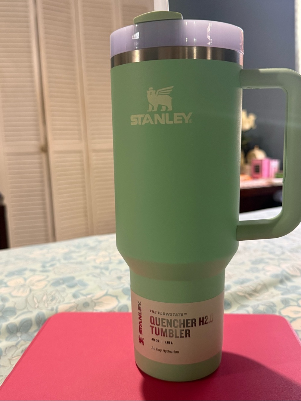 Stanley Mint Green Tumbler with Lavender Lid - Picture 5 of 9
